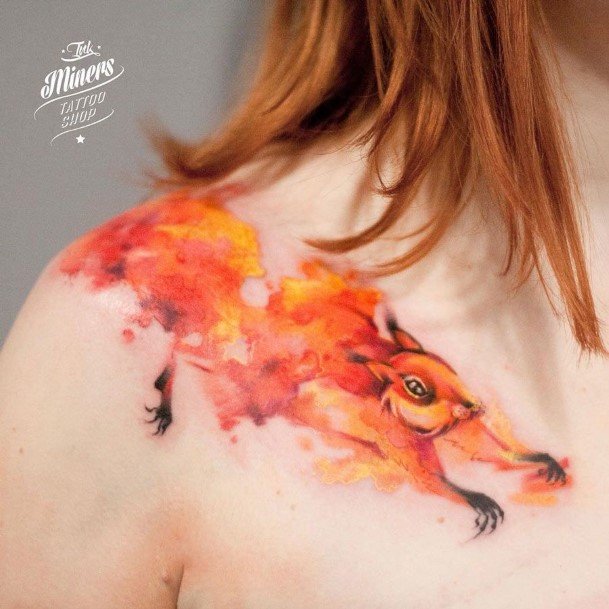 Womens Squirrel Girly Tattoo Designs