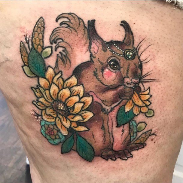 Womens Squirrel Tattoo Design Ideas