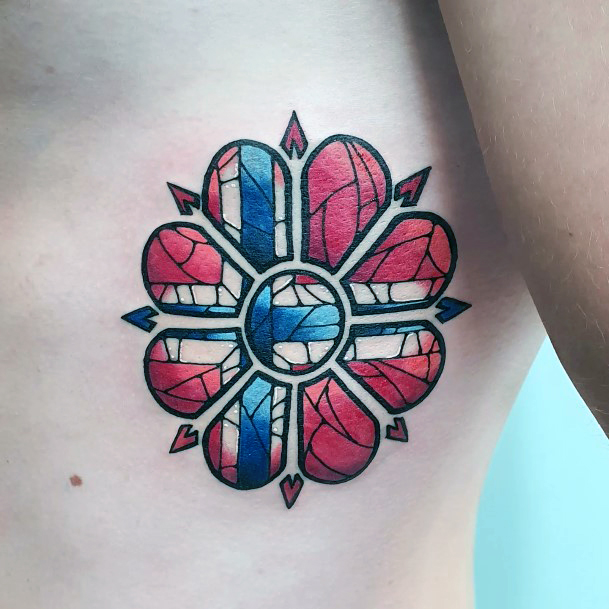 Womens Stained Glass Super Tattoo Designs