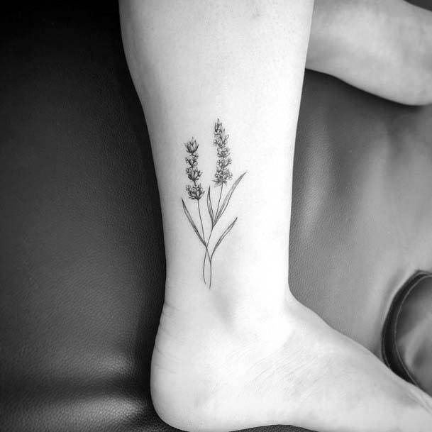 Womens Stalks Tattoo On Ankle