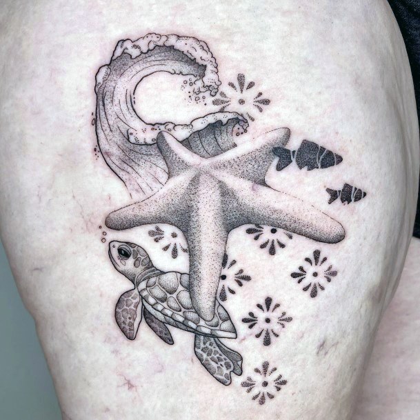 Womens Starfish Girly Tattoo Designs