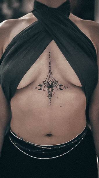 Womens Sternum Girly Tattoo Designs