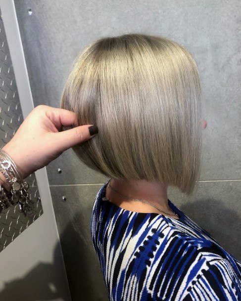 Womens Straight Long Bob Silver Current Hairstyles