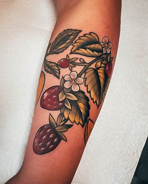 Womens Strawberry Good Looking Tattoos