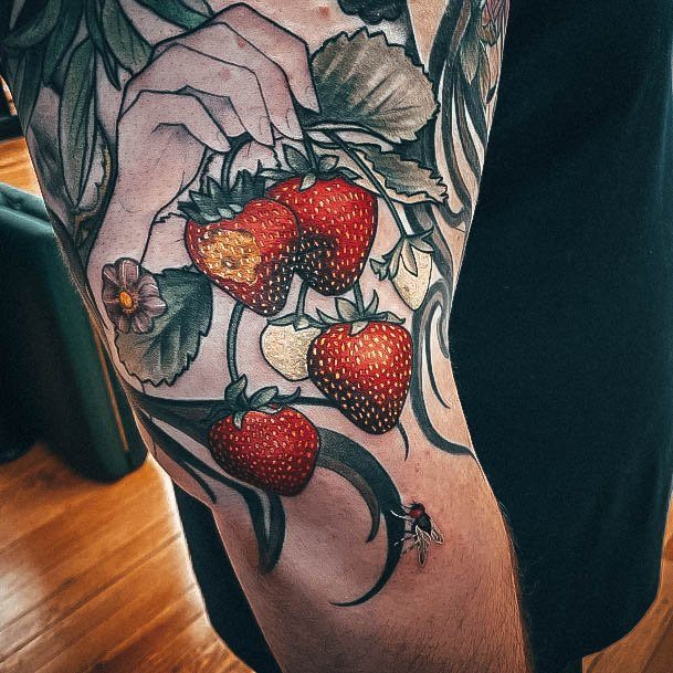 Womens Strawberry Tattoo Design Ideas