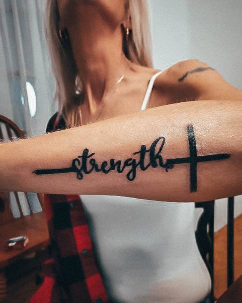 Womens Strength Tattoo Design Ideas