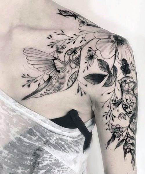 Womens Stunning Hummingbird Tattoo