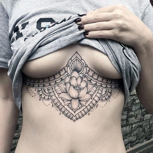 Womens Stunning Underboob Tattoo