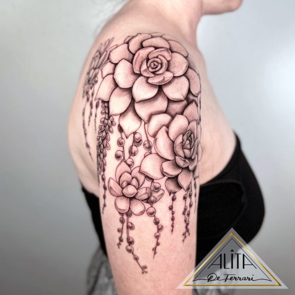 Womens Succulent Good Looking Tattoos