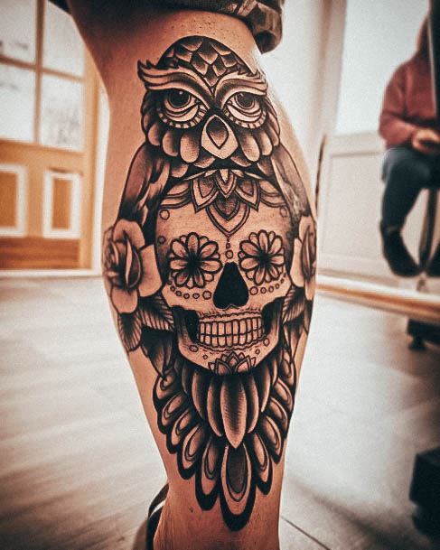 Womens Sugar Skull Tattoo Design Ideas