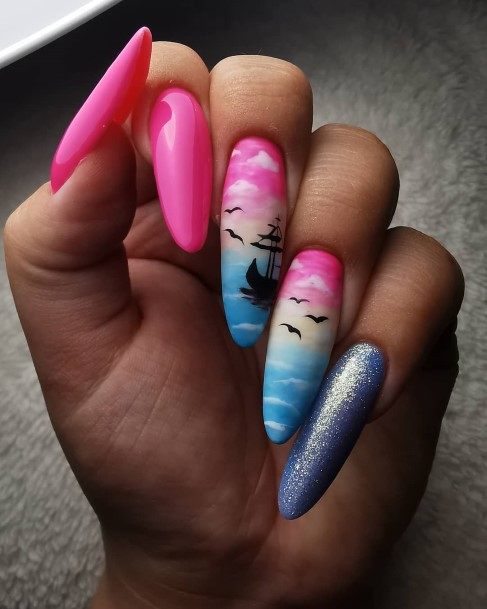 Womens Summer Matte Super Nail Designs