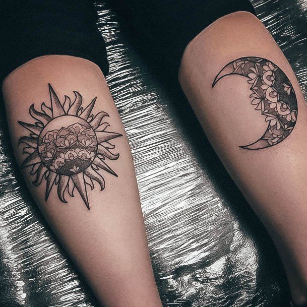 Womens Sun And Moon Super Tattoo Designs