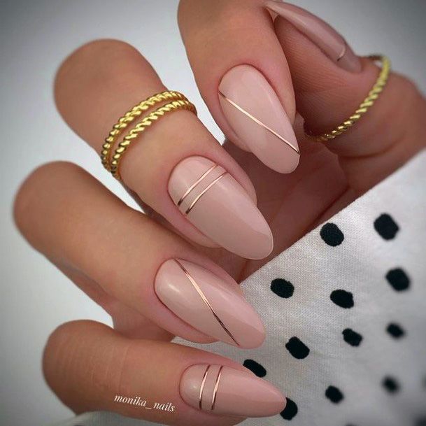 Womens Tan Beige Dress Girly Nail Designs