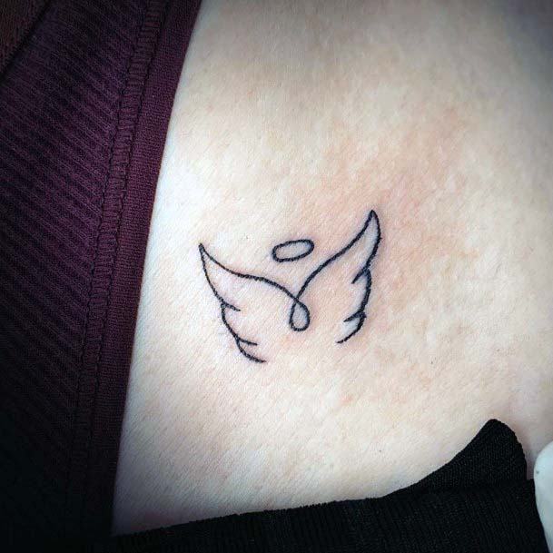 Womens Tattoo Angel Navel