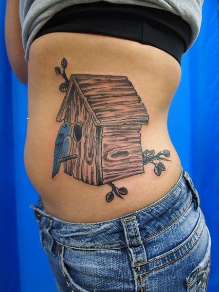 Womens Tattoo Art Birdhouse Tattoo