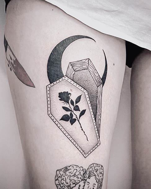 Womens Tattoo Art Black Rose Tattoo