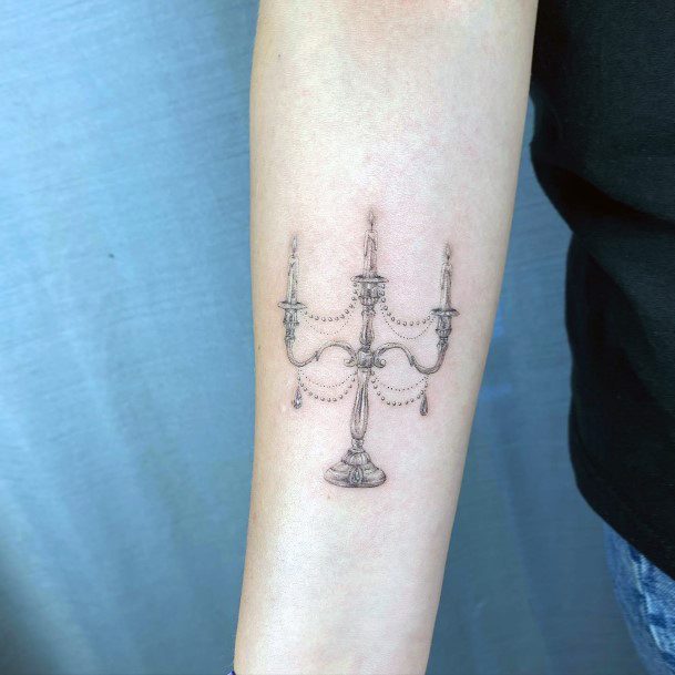 Womens Tattoo Art Candle Tattoo