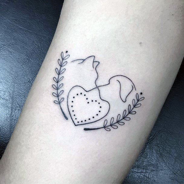 Womens Tattoo Art Catdog Tattoo