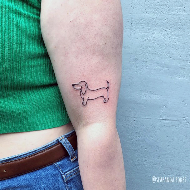 Womens Tattoo Art Dachshund Tattoo