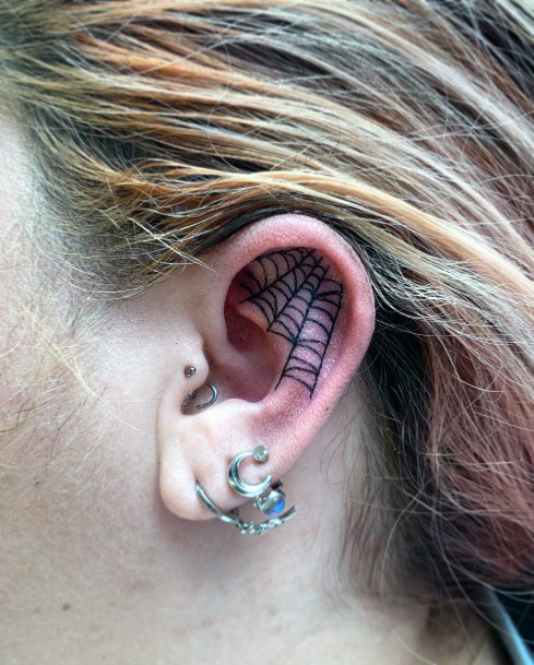 Womens Tattoo Art Ear Tattoo