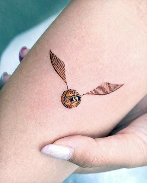 Womens Tattoo Art Golden Snitch Tattoo