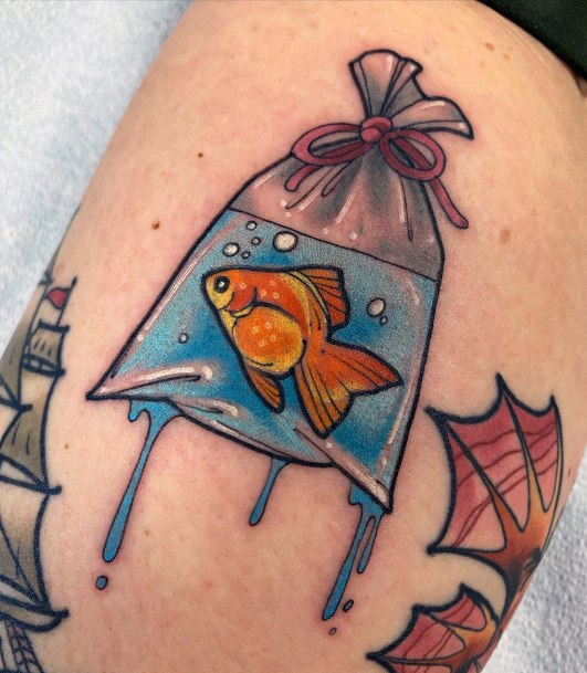 Womens Tattoo Art Goldfish Tattoo