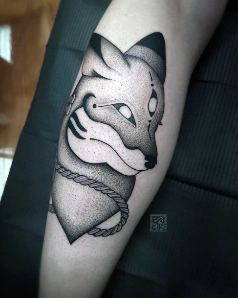 Womens Tattoo Art Kitsune Tattoo