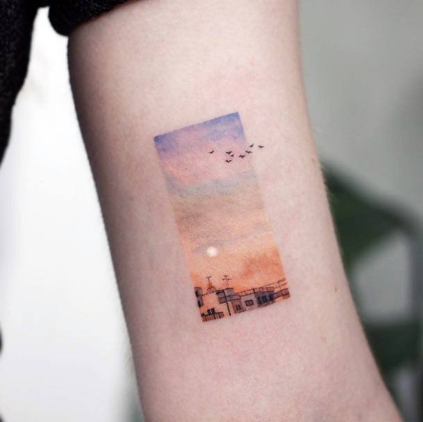 Womens Tattoo Art Landscape Tattoo