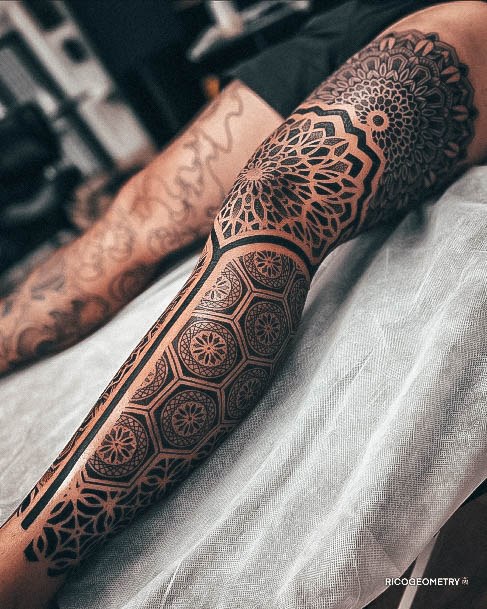 Womens Tattoo Art Leg Sleeve Tattoo