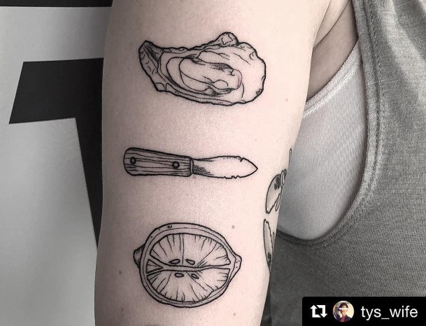 Womens Tattoo Art Oyster Tattoo