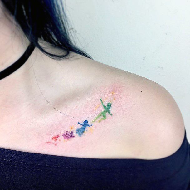 Womens Tattoo Art Peter Pan Tattoo