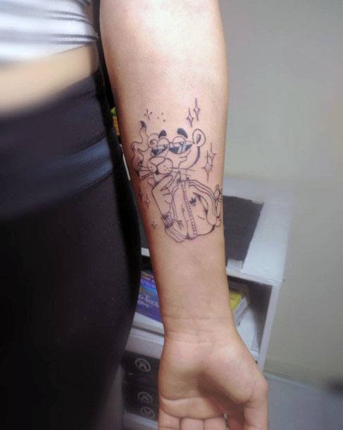 Womens Tattoo Art Pink Panther Tattoo