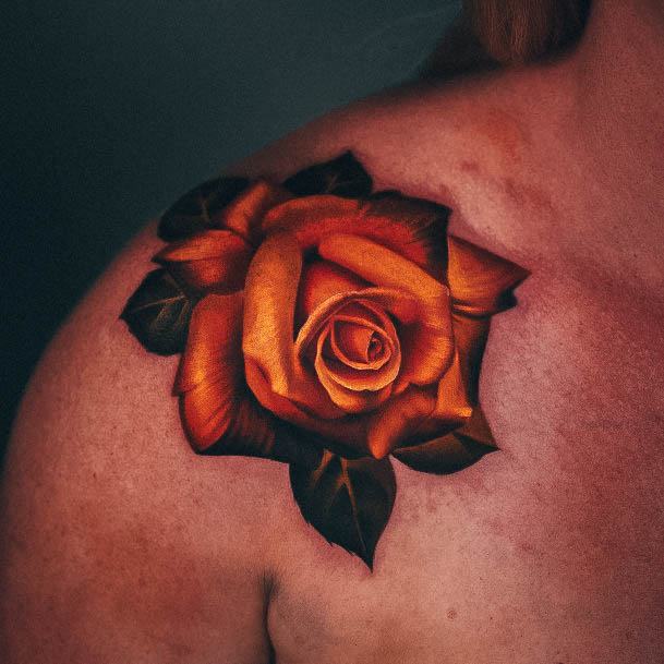 Womens Tattoo Art Rose Shoulder Tattoo