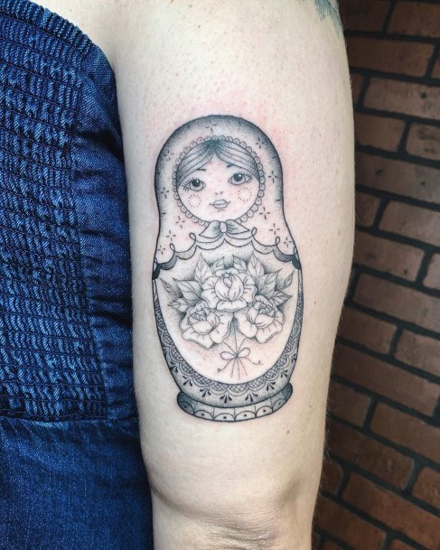 Womens Tattoo Art Russian Nesting Doll Matryoshka Tattoo