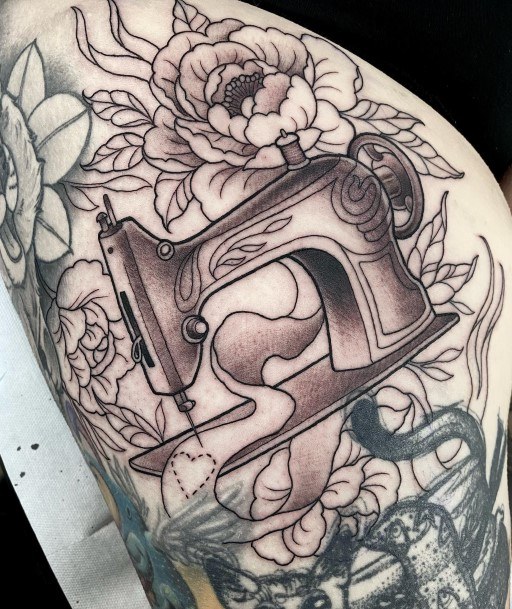 Womens Tattoo Art Sewing Machine Tattoo