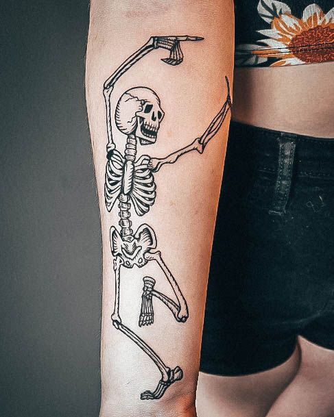 Womens Tattoo Art Skeleton Tattoo