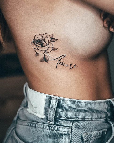 Womens Tattoo Art Small Rose Tattoo