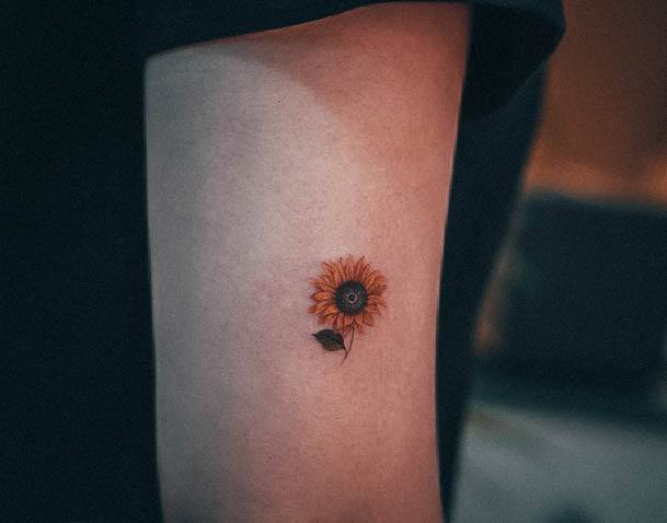 Womens Tattoo Art Small Sunflower Tattoo