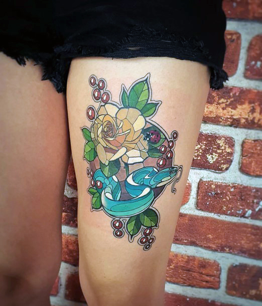 Womens Tattoo Art Stained Glass Tattoo