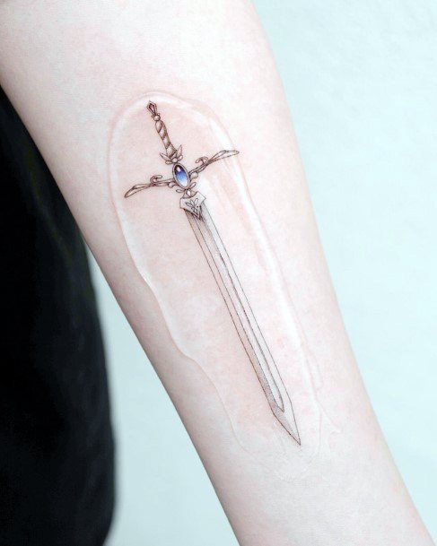 Womens Tattoo Art Sword Tattoo