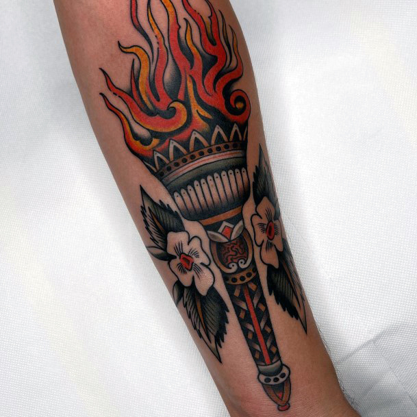 Womens Tattoo Art Torch Tattoo