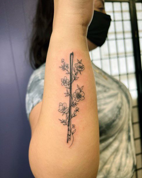 Womens Tattoo Art Violin Tattoo