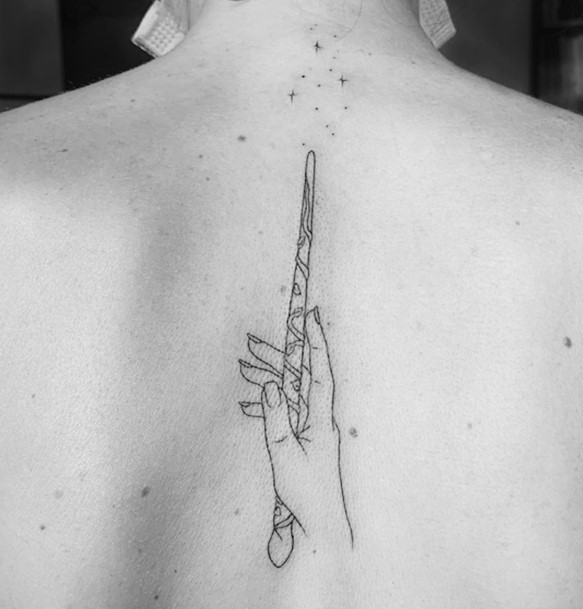 Womens Tattoo Art Wand Tattoo