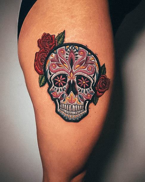 Womens Tattoo Ideas Embroidery