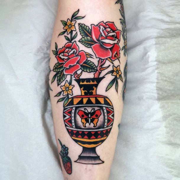 Womens Tattoo Ideas Flower Vase