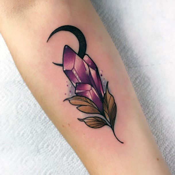 Womens Tattoo Ideas With Amethyst Design