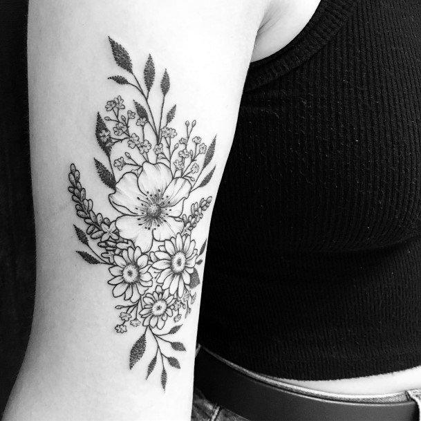 Womens Tattoo Ideas With Babys Breath Design