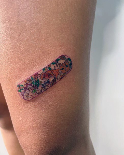 Womens Tattoo Ideas With Bandaid Design