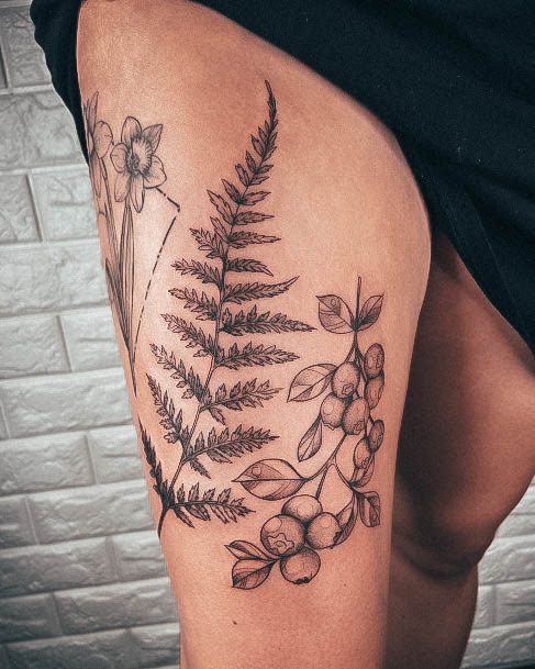 Womens Tattoo Ideas With Blueberry Design