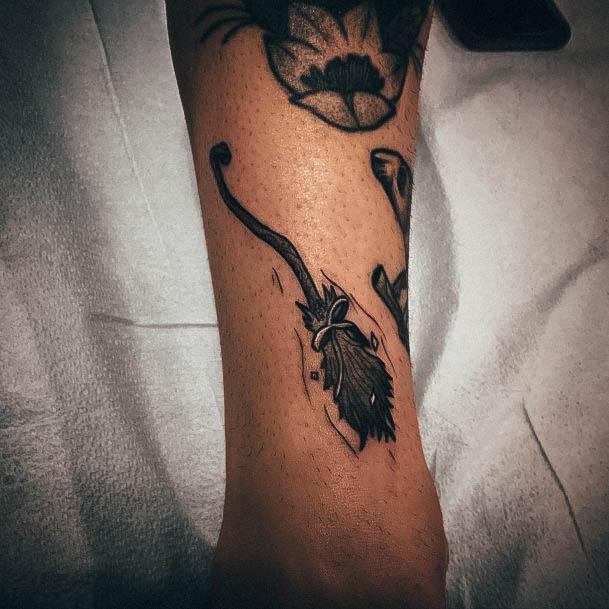 Womens Tattoo Ideas With Broom Design